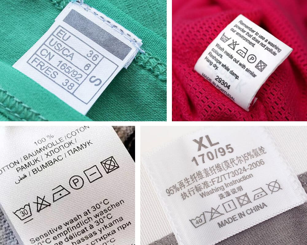 Care & wash labels, Crisp small-format text