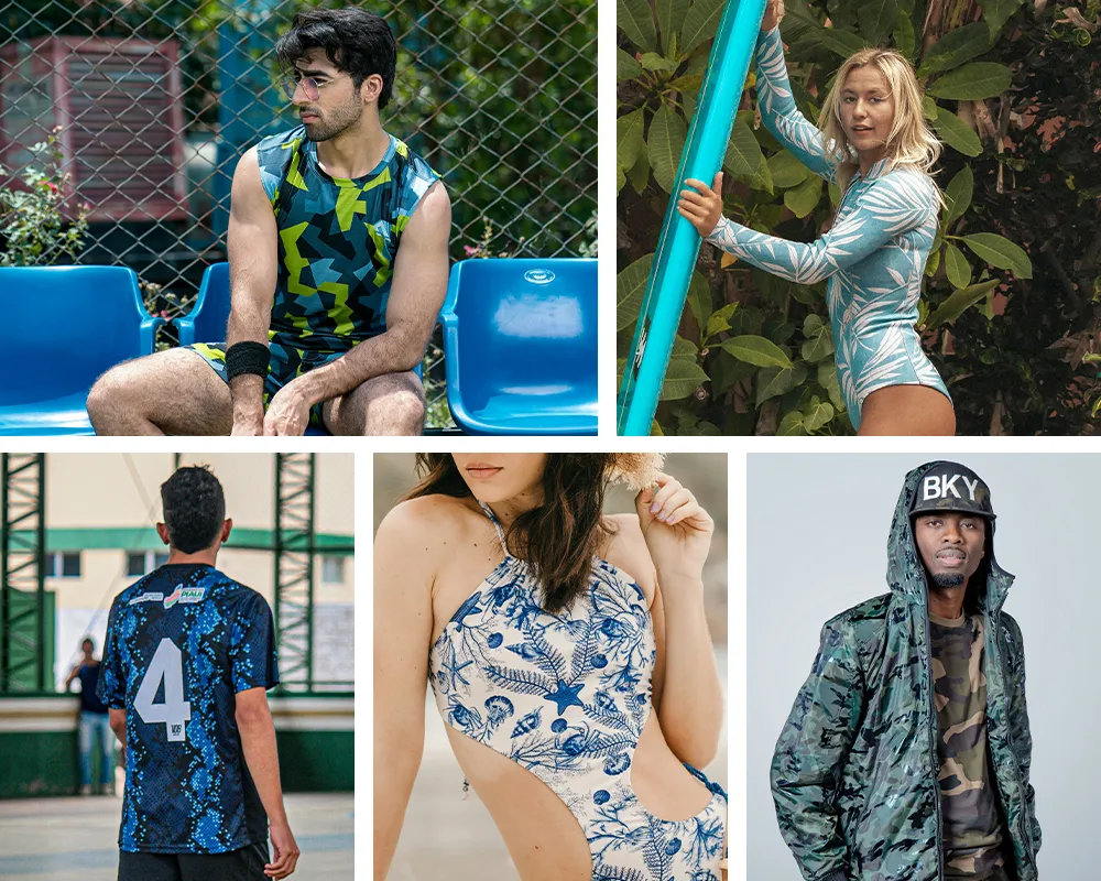 Sportswear & swimwear, Disperse on polyester & spandex