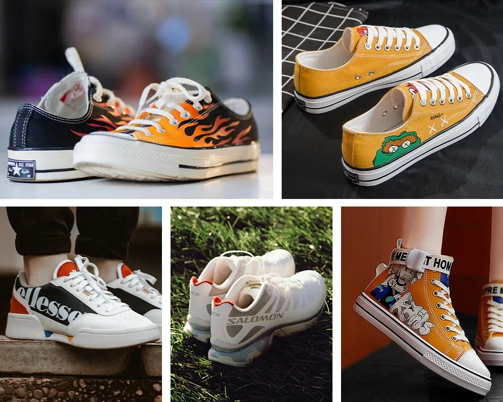 Sneakers, Decorated footwear panels