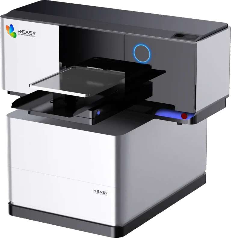 HY-4050 direct-to-garment printer with loading platen