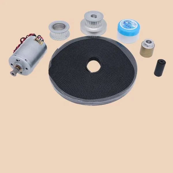 Replacement belt, pulleys, motor and rollers for a printer motion system