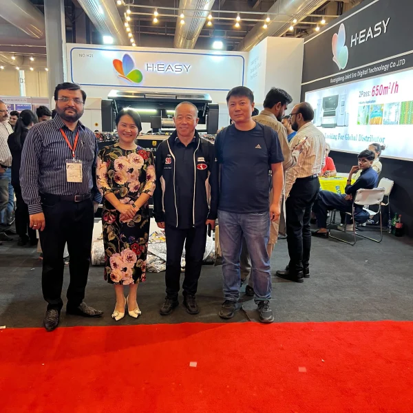 HEASY digital textile printer exhibition and customer demonstration