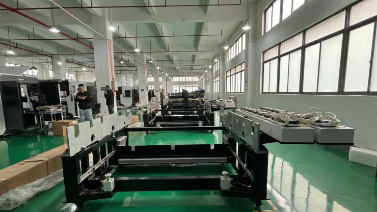 H-Series textile printer assembly inspection in the manufacturing workshop